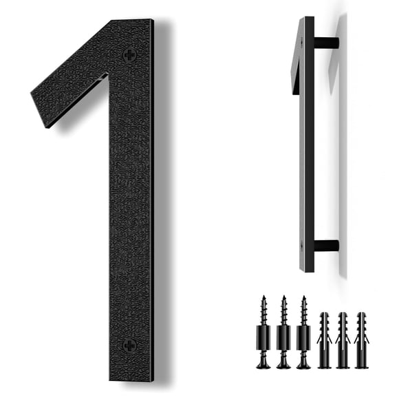 Números para casa IVERRA de 20 cm, negros, de plástico ABS, flotantes (1)