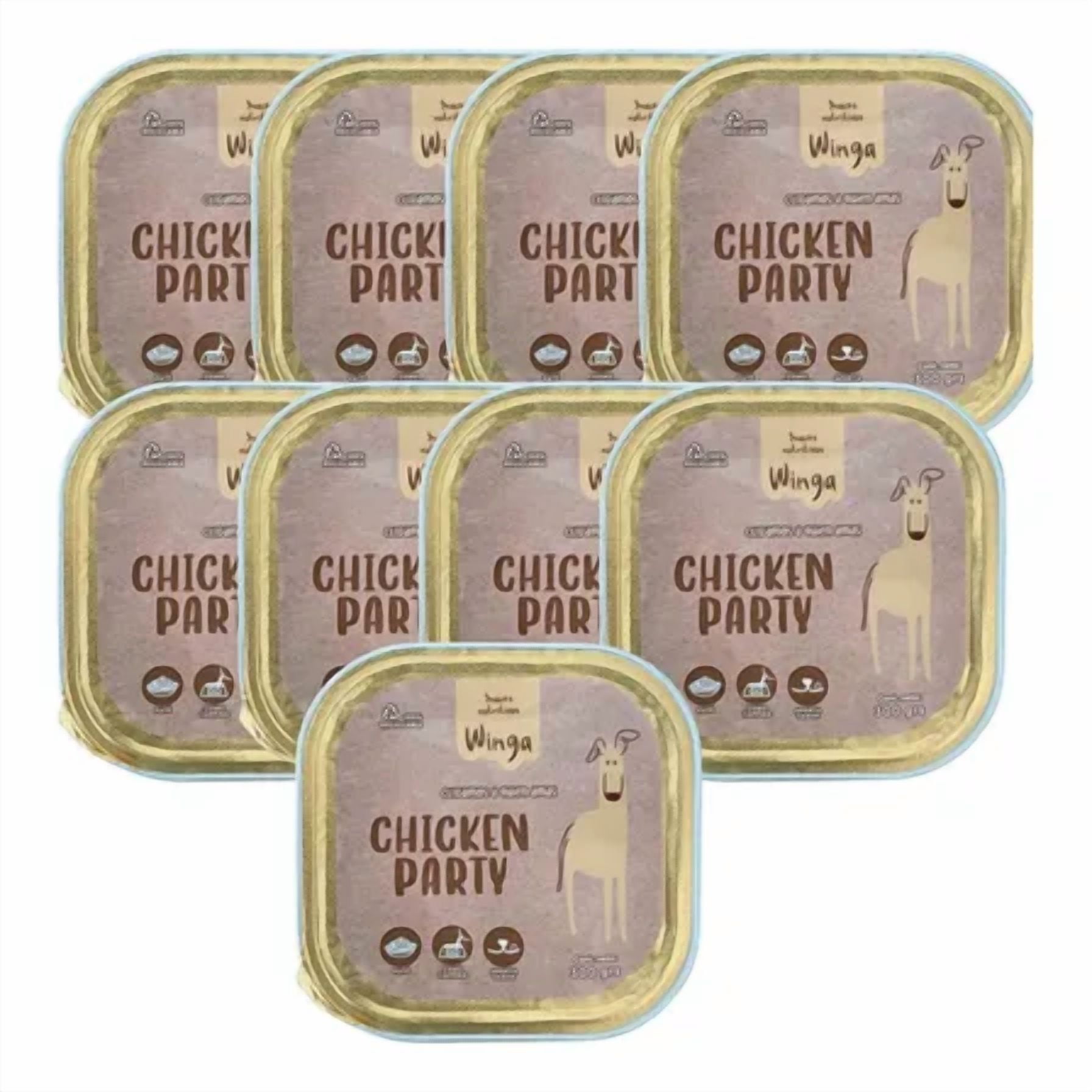 Snack Húmedo Perro Winga Chicken Party - Pack 9u