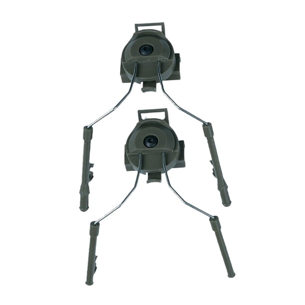 Adaptador de Riel para Casco, Soporte para Auriculares, Flexibilidad, Rotación de 360 grados, Protección Auditiva para Deportes Al Aire Libre, Hombr Verde