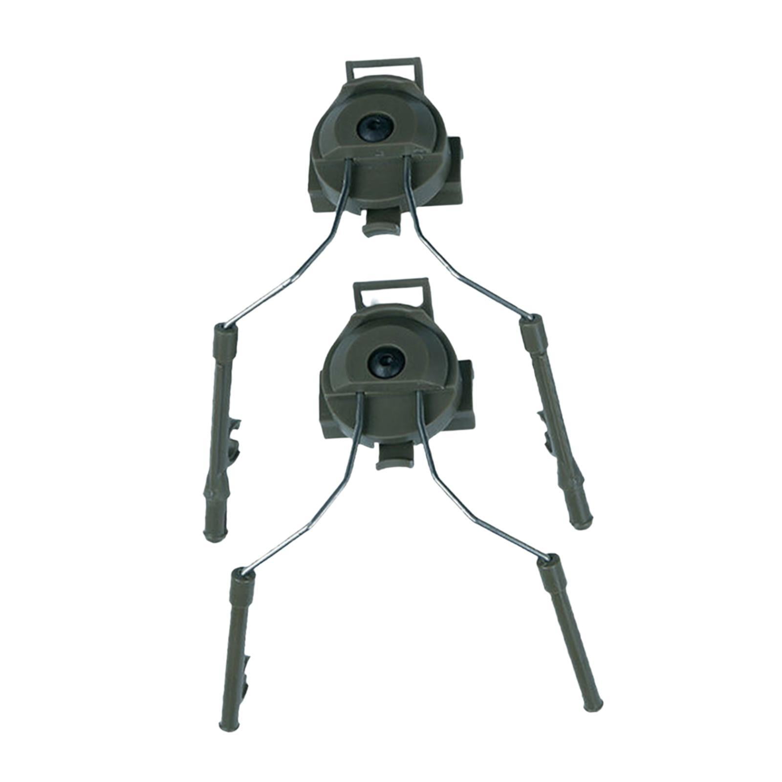 Magideal - Adaptador De Riel Para Casco, Soporte Para Auriculares, Flexibilidad, Rotación De 360 Grados, Protección Auditiva Para Deportes Al Aire Libre, Hombr Verde