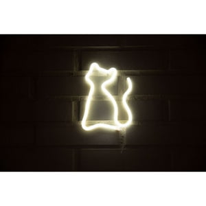 Gen - Letrero Neon Gato Blanco