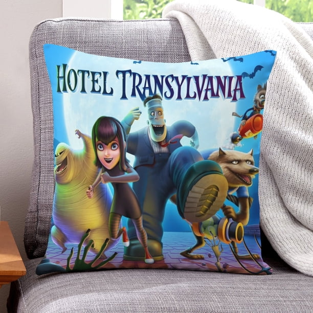 Hotel Transilvania Fundas de almohada de terciopelo con tema, regalos de funda de almohada, decoración para el hogar, cojín de lanzar, regalo de cumpleaños para fans y parejas.30*30cm.