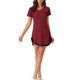 thumbnail image 1 of INSPIRE CHIC Vestido de Dormir para Mujer con Estampado de Corazones Cuello en V Manga Corta con Encaje S Rojo, 1 of 5