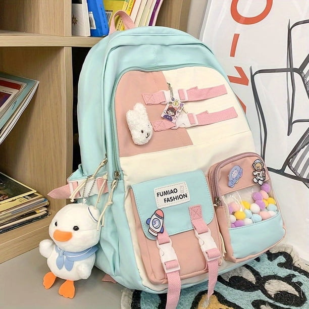 Be Trendy and Stylish with this Kawaii Colorblock Student Schoolbag!