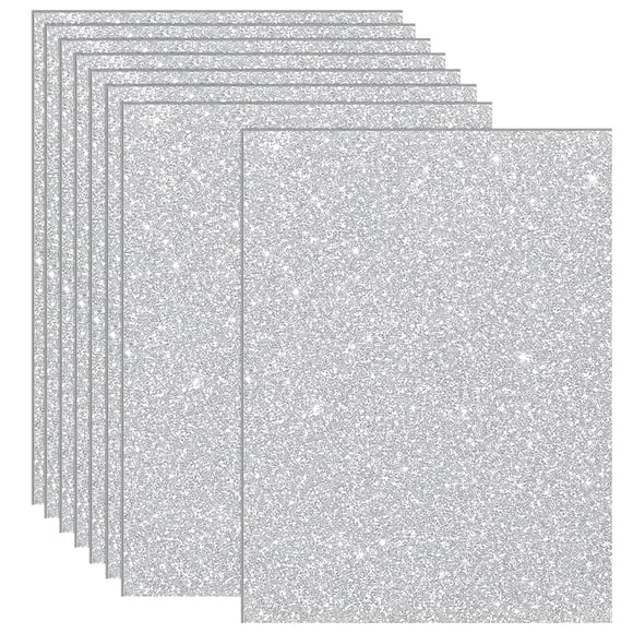 Hojas de espuma glitter Yezinie 20 × 15 cm, paquete de 16, color plateado