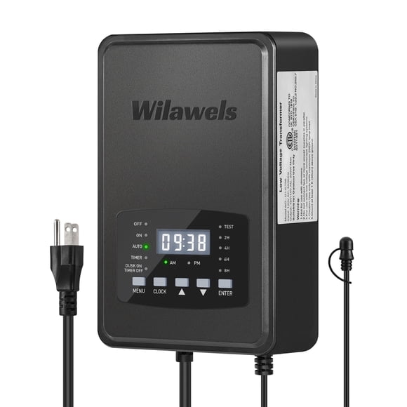 Transformador para Iluminación Exterior WILAWELS 200W con Temporizador y Fotocélula 120V