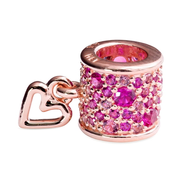 Charm Pandora Pave Freehand Heart Barrel