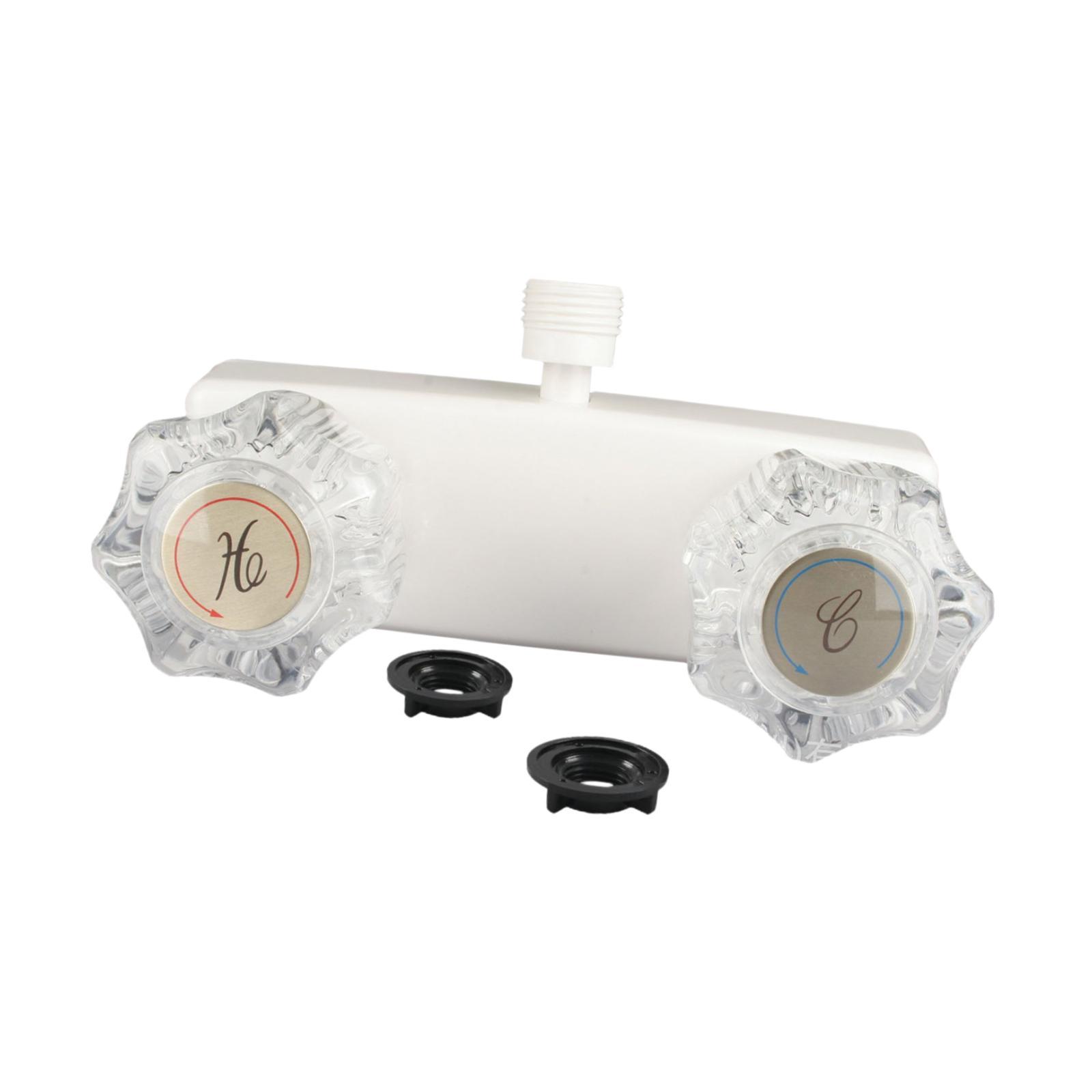 Magideal - Grifo De Ducha Para Autocaravana, Repuestos, Incluye 2 Perillas, Desviador De Válvula De Ducha Para Viajes En Interiores, Viajes En Furgoneta O Autoca Blanco