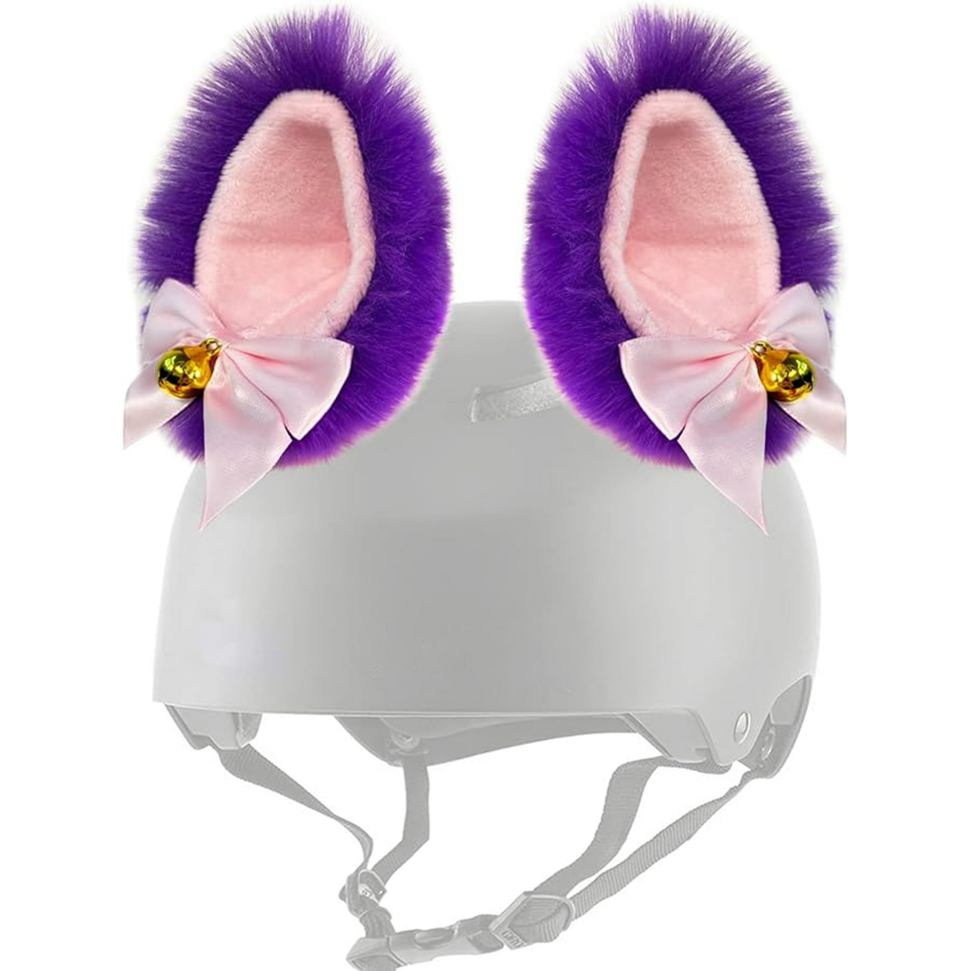 Veat00l - Decoración De Cascos Con Campanas Para Orejas De Gato, Orejas De Peluche, Accesorios De Pegatinas Para Cascos De Bicicleta, Motocicletas, Decoración De Cascos, Sin Casco