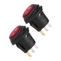 Magideal - Interruptor Basculante Redondo De 2 Uds, Interruptor Basculante Iluminado Por Led, Con Led, Interruptor Basculante Redondo De Encendido Y Apagado De 3