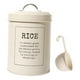 thumbnail image 3 of Tarro De Lata De Almacenamiento De Alimentos De Cocina De Metal Blanco Rústico 3L Con Cuchara ARROZ, 3 of 3