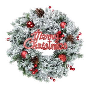 Magideal - Corona Navideña Para Puerta Delantera, Corona Navideña Para Colgar En La Puerta, Guirnalda Navideña, Decoración Para Dormitorio, Hogar, Jardín, Fiesta Estilo A