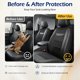 thumbnail image 4 of Fundas de asiento de coche Kingphenix de piel viscoelástica, paquete de 2, color negro, 4 of 9
