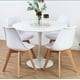 thumbnail image 2 of Mesa Redonda Moderna De Comedor Tulip 80cm Con Base Metalica - Blanco, 2 of 3