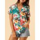 thumbnail image 5 of INSPIRE CHIC Camisas de Regreso a Clases para Mujeres Camisetas Hawaianas de Manga Corta con Estampado Floral Tropical Botón Abajo Tallas S Blanco, 5 of 8