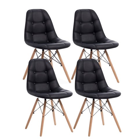 Habita2 Chile - 4Un Silla Eames Acolchada Buckle - Negro