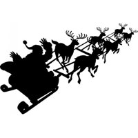 Rienda Libre Graphics - Decomural Santa Sleigh Christmas Reindeer Ws-17285