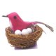 thumbnail image 2 of Nido de pájaro en miniatura 1/12 Decoración de la casa del pájaro para el jardín de hadas rosa rojo, 2 of 5