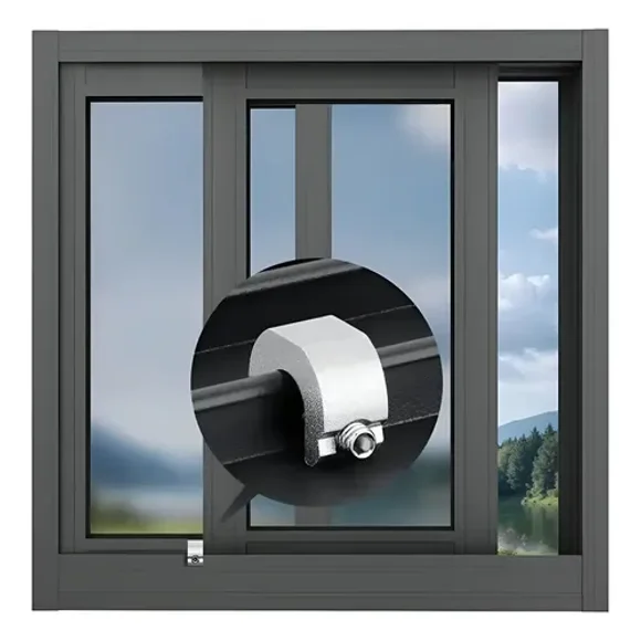 Seguro antirrobo ventanas y mamparas corredizas metálicas Pack 3 Color Plateado