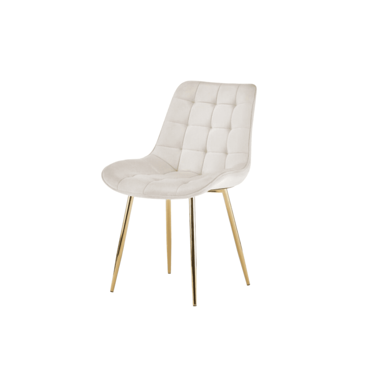 Habita2 Chile - Silla De Comedor Roma Tapiz Felpa Base Resistente Dorada - Beige