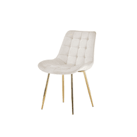 Habita2 Chile - Silla De Comedor Roma Tapiz Felpa Base Resistente Dorada - Beige