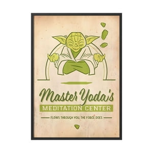 Creango - Cuadro Poster Enmarcado Star Wars Maestro Yoda Decorativo