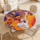 thumbnail image 4 of Coco theme Fitted Round Tablecloths Elastic Edged Table Covers Waterproof Table Cloth For Kitchen Holiday Party Tables Decor 150cm, 4 of 6