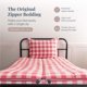 thumbnail image 2 of Juego de ropa de cama Beddy's Twin 99 cm a cuadros rosa con cremallera, 2 of 9