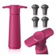thumbnail image 1 of Bomba ahorradora de vino Vacu Vin rosa con tapón de vino al vacío, mantiene el vino fresco hasta 10 días, 1 bomba y 4 tapones, reutilizable, fabricada en los Países Bajos, 1 of 3