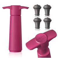 Bomba Ahorradora De Vino Vacu Vin Rosa Con Tapón De Vino Al Vacío, Mantiene El Vino Fresco Hasta 10 Días, 1 Bomba Y 4 Tapones, Reutilizable, Fabricada En Los Países Bajos