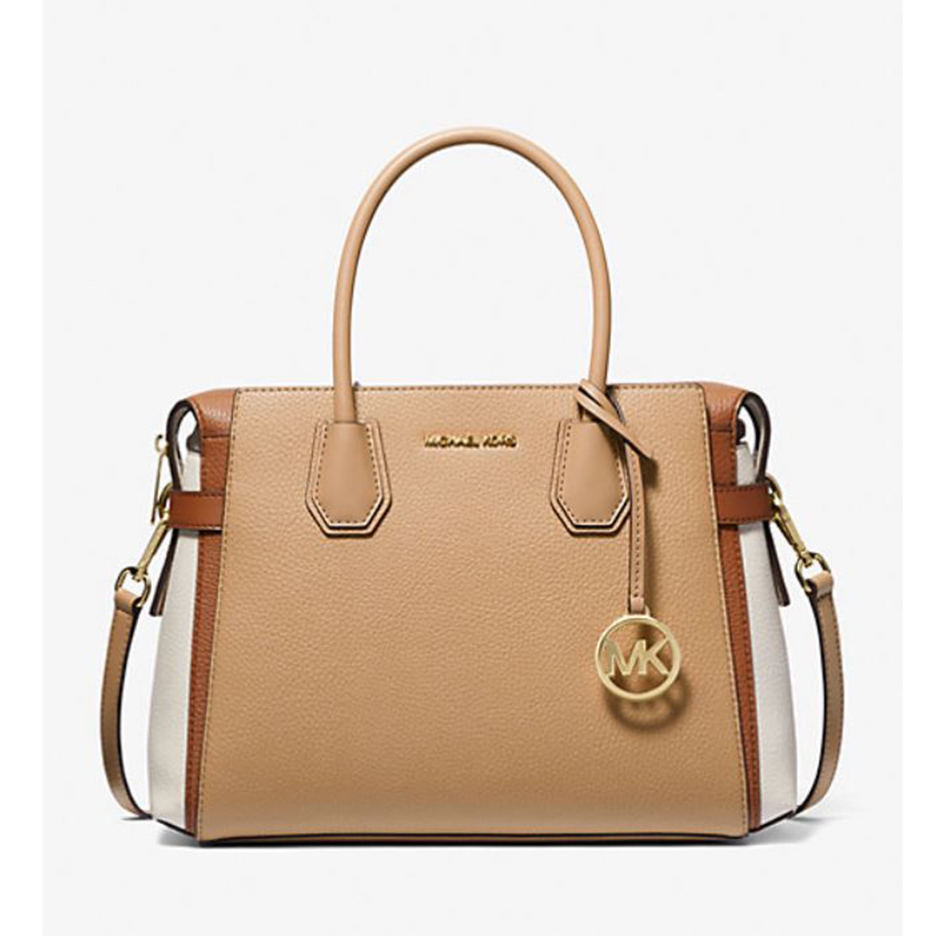 Bolso Satchel Michael Kors Mercer Color Block Camel