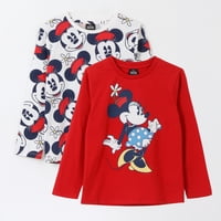 Bipack Polera Manga Larga Niña Full Print Minnie Rojo Disney