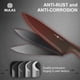 thumbnail image 4 of Juego de cuchillos NULAS de 8 piezas con recubrimiento antiherrumbre y bloque, negro, 4 of 9