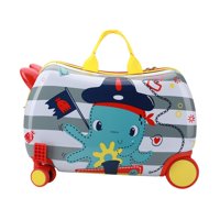 Magideal - Maleta De Viaje Para Montar,Equipaje Rígido Con Ruedas,Equipaje Portátil Ligero Y Resistente Para Regalo De Festival Para Niños , Pulpo Pulpo Rayado