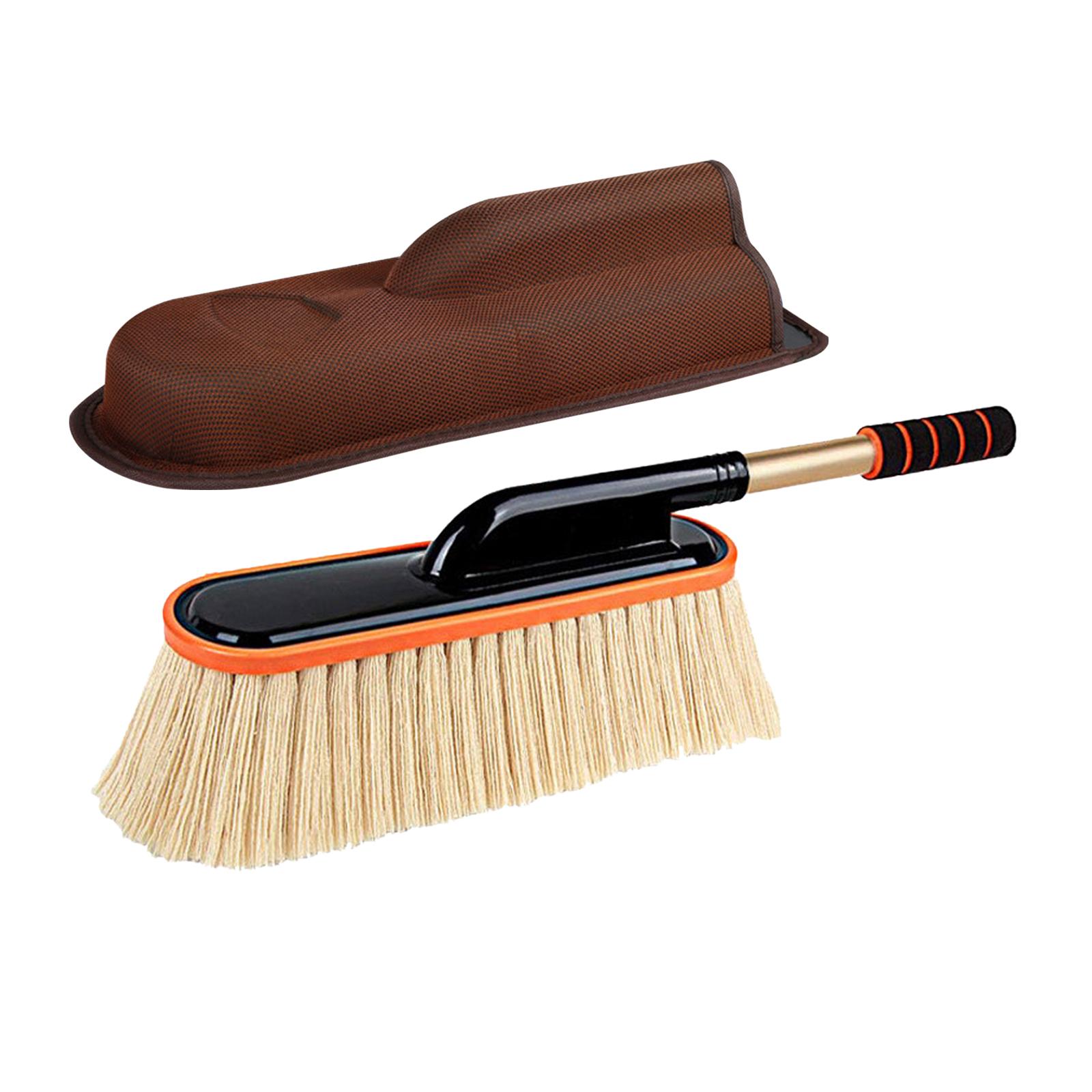 Ioensy - Cepillo Para Coche, Mango Extensible, Suave, Ajustable, Para Camión Automotriz, Color Beige Con Caja