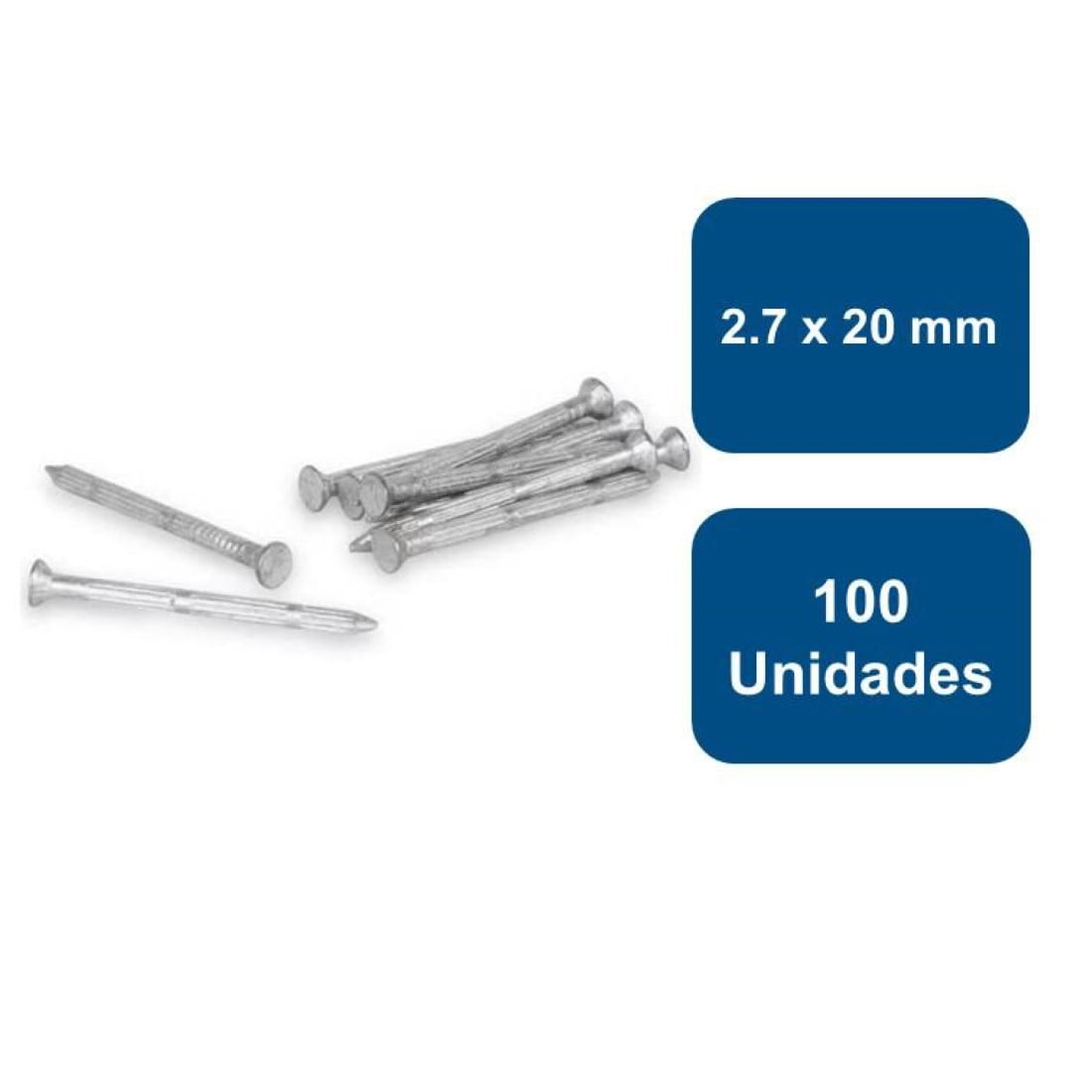 Anclajes - Clavo Estriado Concreto 2.7 X 20mm 100un.