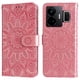 thumbnail image 1 of Funda tipo cartera FOXDOCK para Realme GT3 , diseño girasol en relieve, cuero PU, cierre magnético, soporte y tarjetero, 1 of 5
