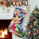 thumbnail image 1 of True y el Reino Arcoíris Tema: Calcetines de Navidad, fino lino blanco para colgar en escaleras y chimenea, decoración navideña para el hogar, regalo de Navidad.54cm×38cm, 1 of 5