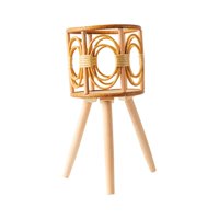 Magideal - Cesta De Ratán Para Macetas De Suelo, Cesta Tejida, Soporte Para Plantas Con Patas, Fácil De Instalar, Contenedor De Flores Estable Para Oficina, Sala Altura Total 41Cm