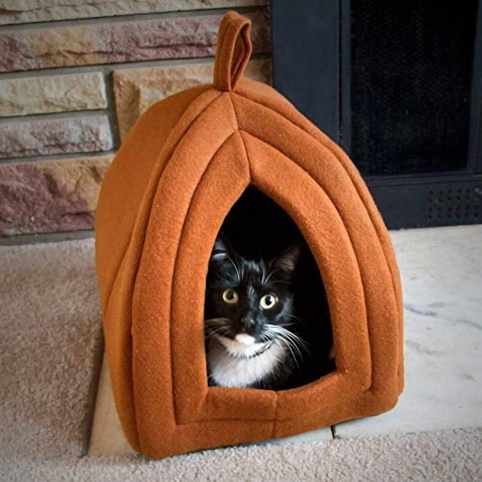 Petmaker - Cama Para Gatos En Forma De Pirámide Con Espuma Extraíble Color Marrón