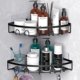 thumbnail image 1 of Carrito de ducha Kerisgo Corner, adhesivo para baño, 2 unidades, negro, 1 of 9