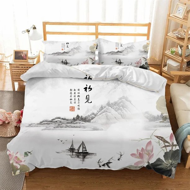 Nature Landscape Soft Duvet Cover and Pillowcases Bedding Sets Quilt Cover Double All Season