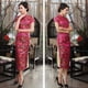 thumbnail image 2 of Vestido cheongsam de diez hebillas, desfile de ropa, verano, largo, etiqueta, corte entallado, 2 of 5