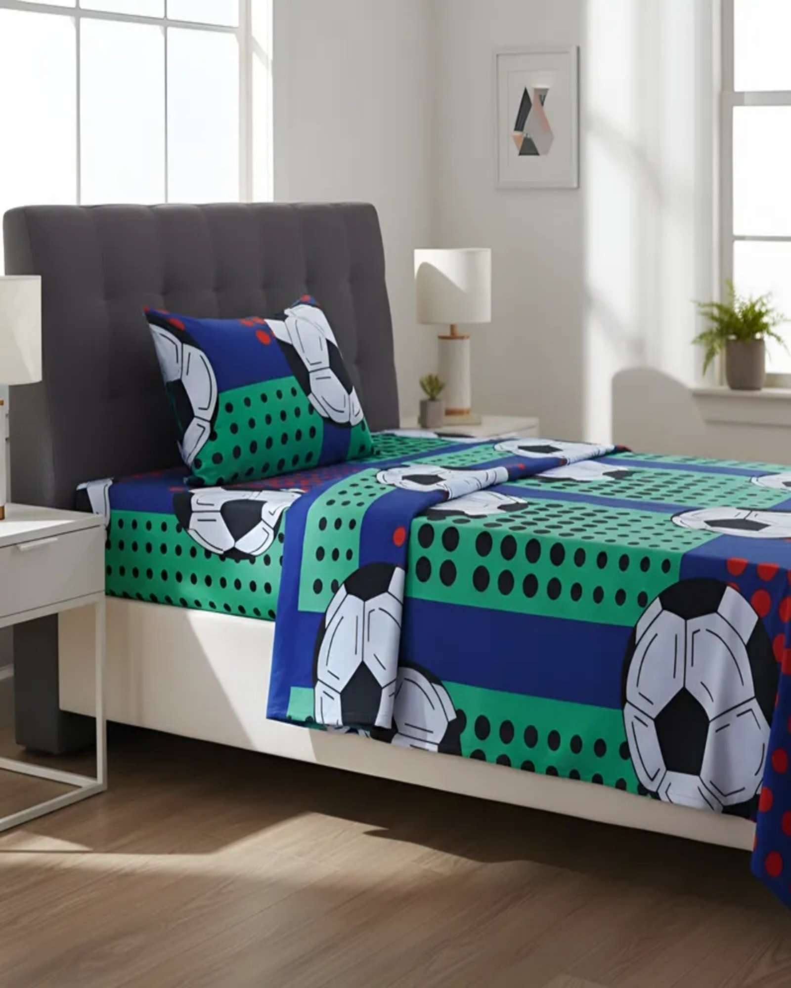 Casa Sol - Juego De Sabanas De Verano Pelota De Futbol Niño Infantil 1 Plaza