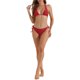 thumbnail image 2 of INSPIRE CHIC Bikini de Triángulo para Mujer con Halter y Parte Inferior de Corte Alto, Traje de Baño con Copas Removibles Pequeño Rojo, 2 of 5