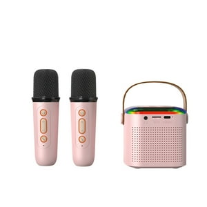 Veatool - Micrófono De Karaoke Inalámbrico Bluetooth Para Todos Los Teléfonos Inteligentes, Altavoz Portátil Bluetooth Karaoke Con 2 Micrófonos Inalámbricos De Mano Para Fiestas En Casa, Regalos De Cumpleaños