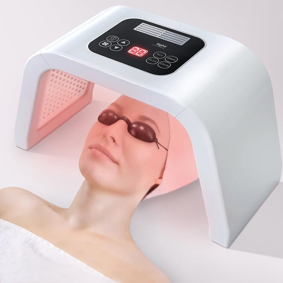 Mascarilla facial LED Fxtiaa, terapia de luz facial LED 7 en 1, color