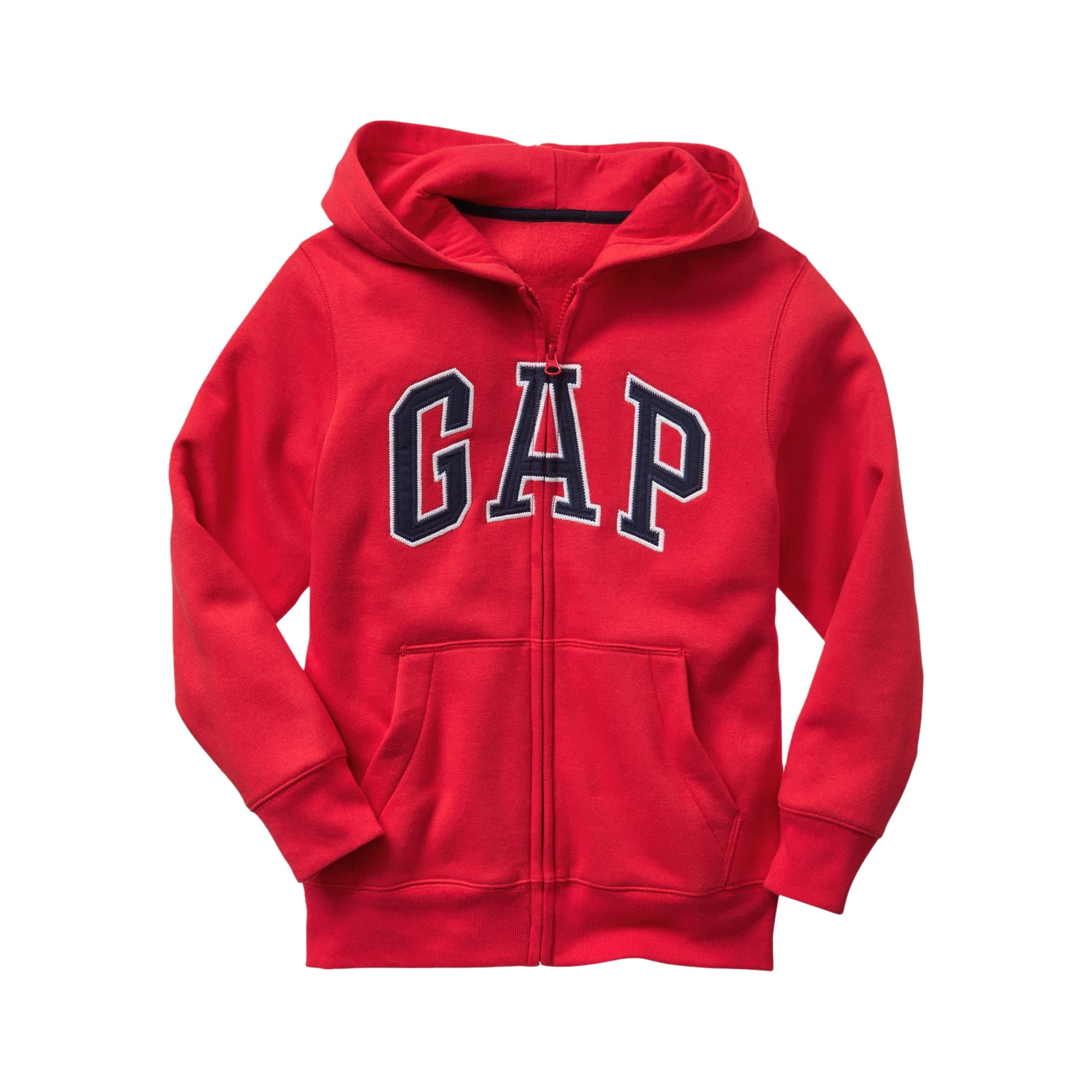 Sudadera Con Capucha Para Niño Gap Logo Con Cierre, Rojo Puro, Talla Pequeña