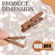 thumbnail image 2 of Pinzas de ropa CCINEE 2,5 cm marrón – paquete de 100 mini de madera, 2 of 7