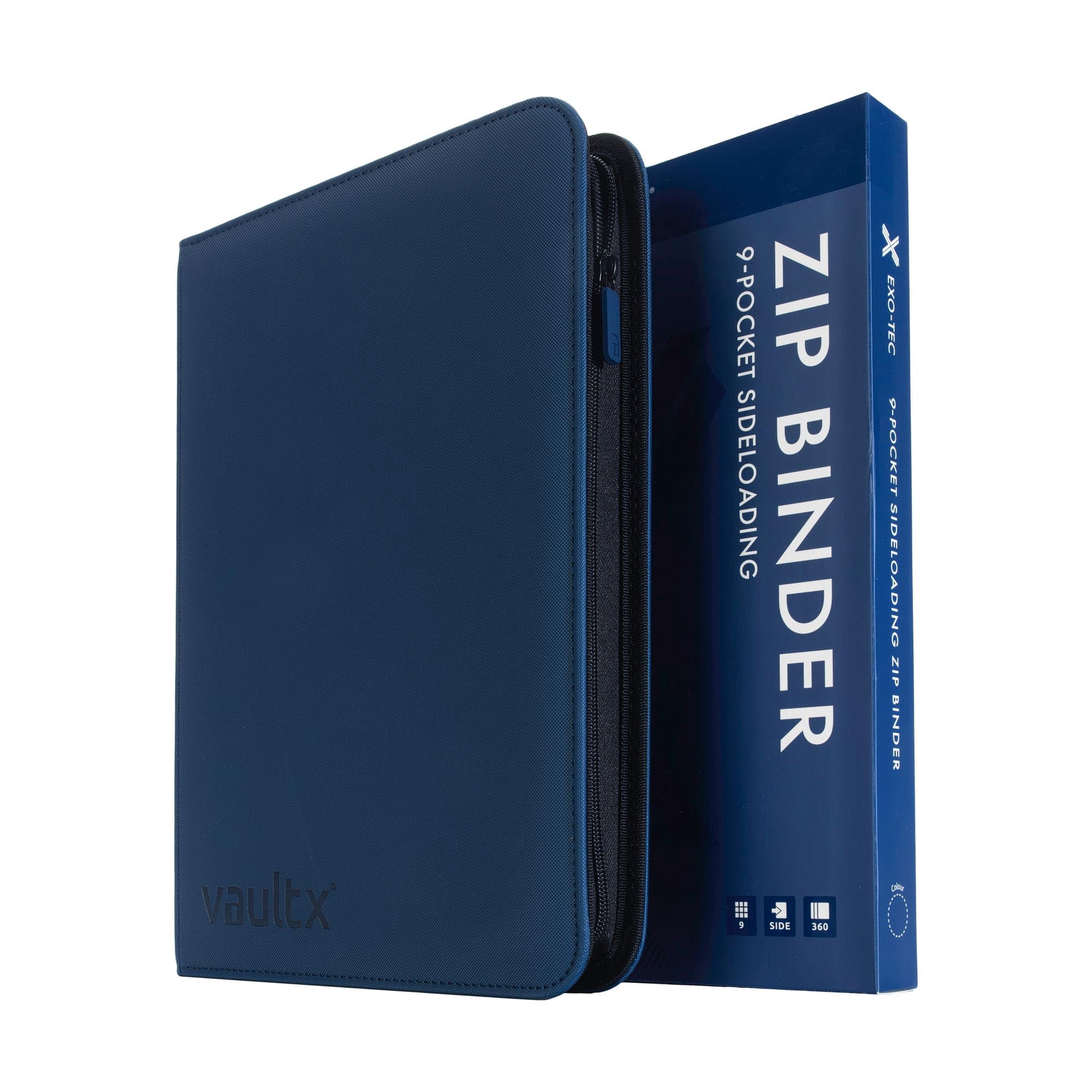 Carpeta Para Cartas Coleccionables Vault X Zip 360 Cartas Azul